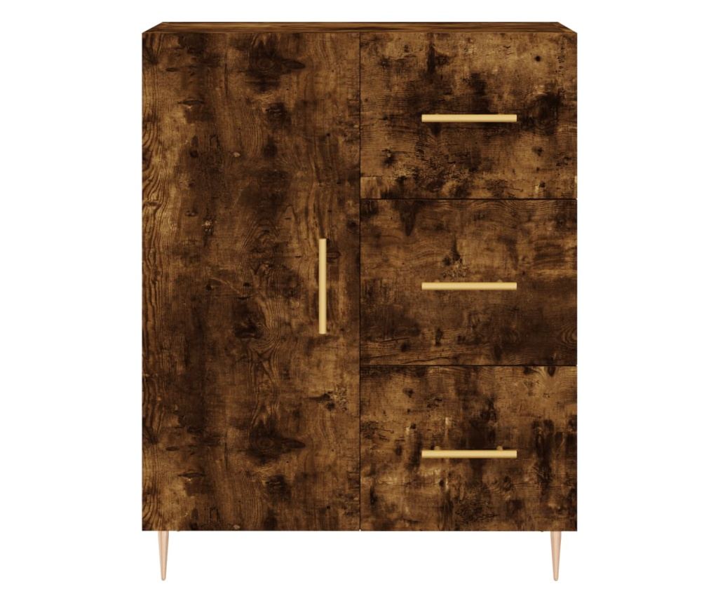 Komoda, dimljeni hrast, 69,5x34x90 cm, Konstruirano drvo - 5