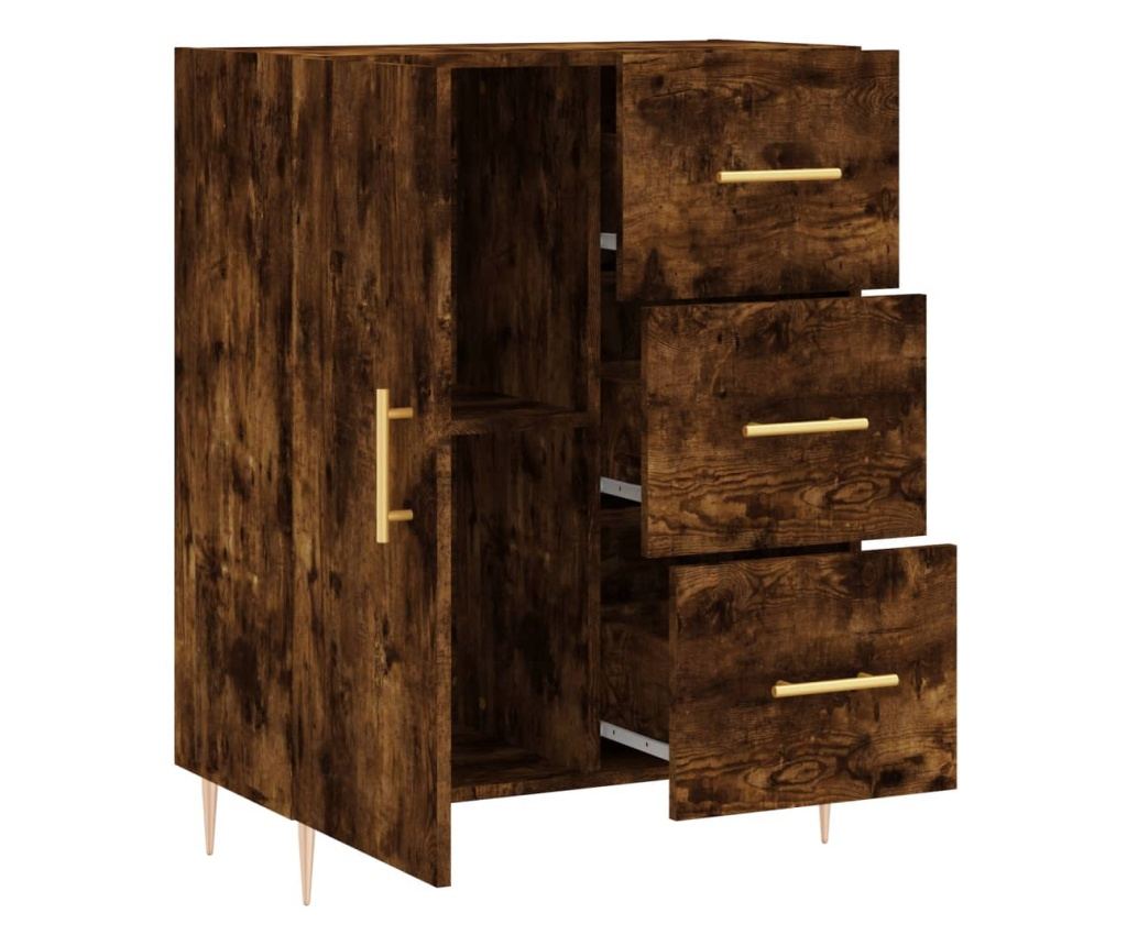 Komoda, dimljeni hrast, 69,5x34x90 cm, Konstruirano drvo - 6