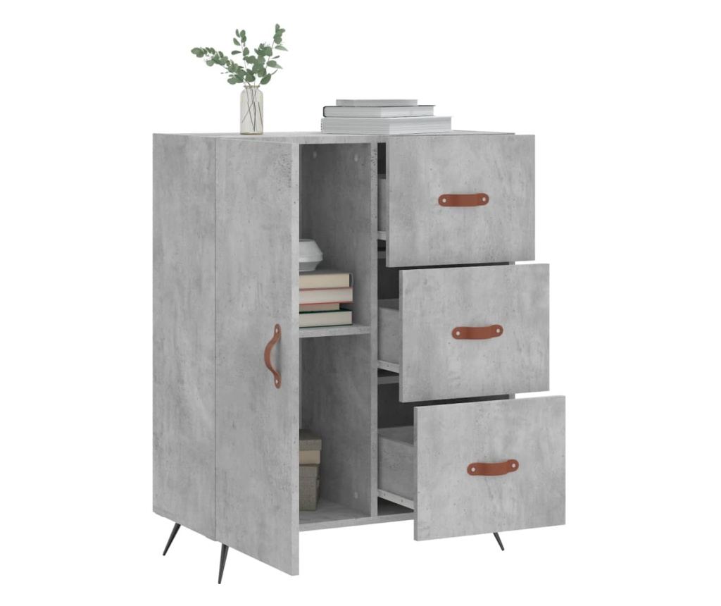 Komoda, betonsko siva, 69,5x34x90 cm, kompozitno drvo - 4