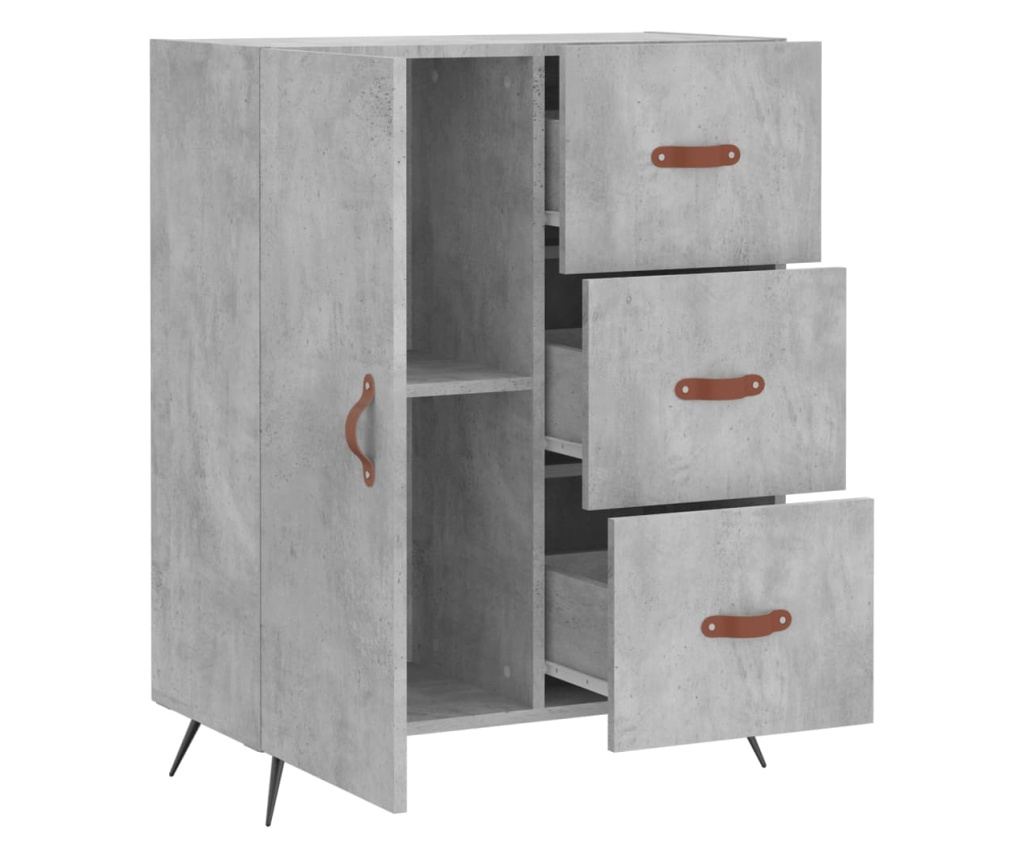 Komoda, betonsko siva, 69,5x34x90 cm, kompozitno drvo - 6