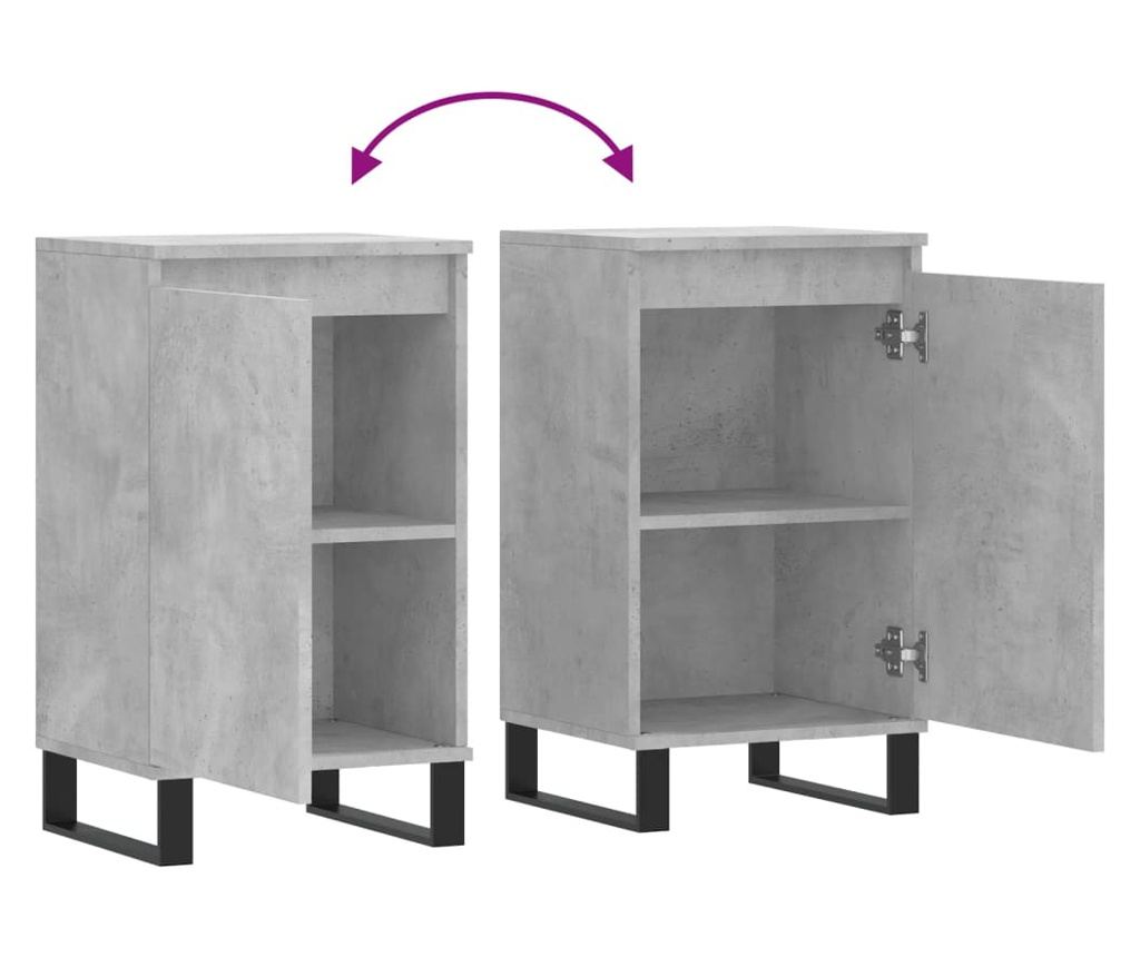 Komoda, siva beton, 40x35x70 cm, obrađeno drvo - 9