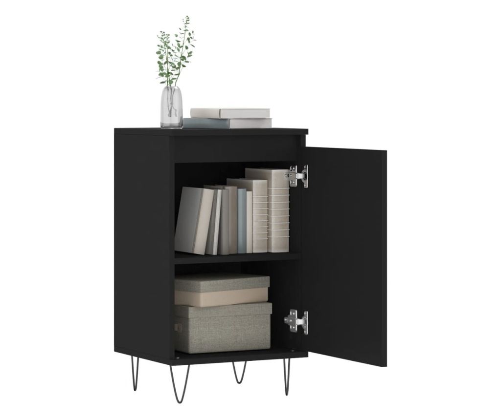 Komoda, crna, 40x35x70 cm, obrađeno drvo - 4