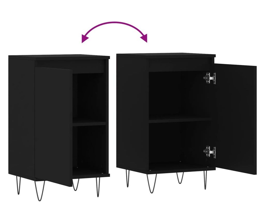 Komoda, crna, 40x35x70 cm, obrađeno drvo - 9