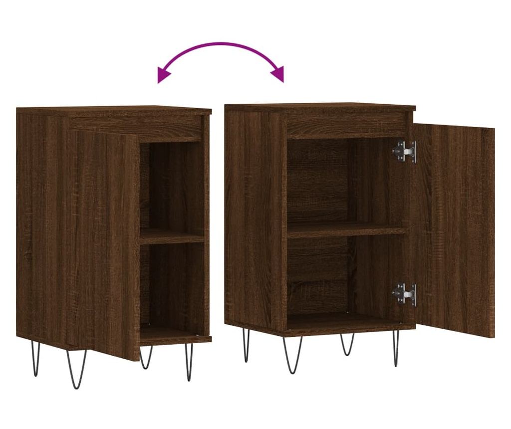 Smeđa hrastova komoda, 40x35x70 cm, obrađeno drvo - 9