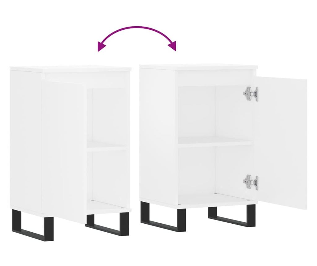 Konzola, bijela, 40x35x70 cm, obrađeno drvo - 9