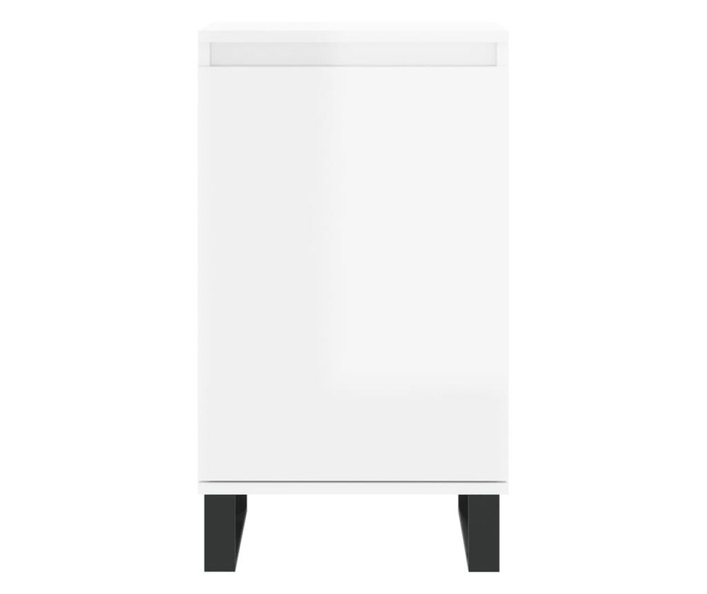 Set ormarića, 2 kom., bijeli visokog sjaja, 40x35x70 cm, obrađeno drvo - 6