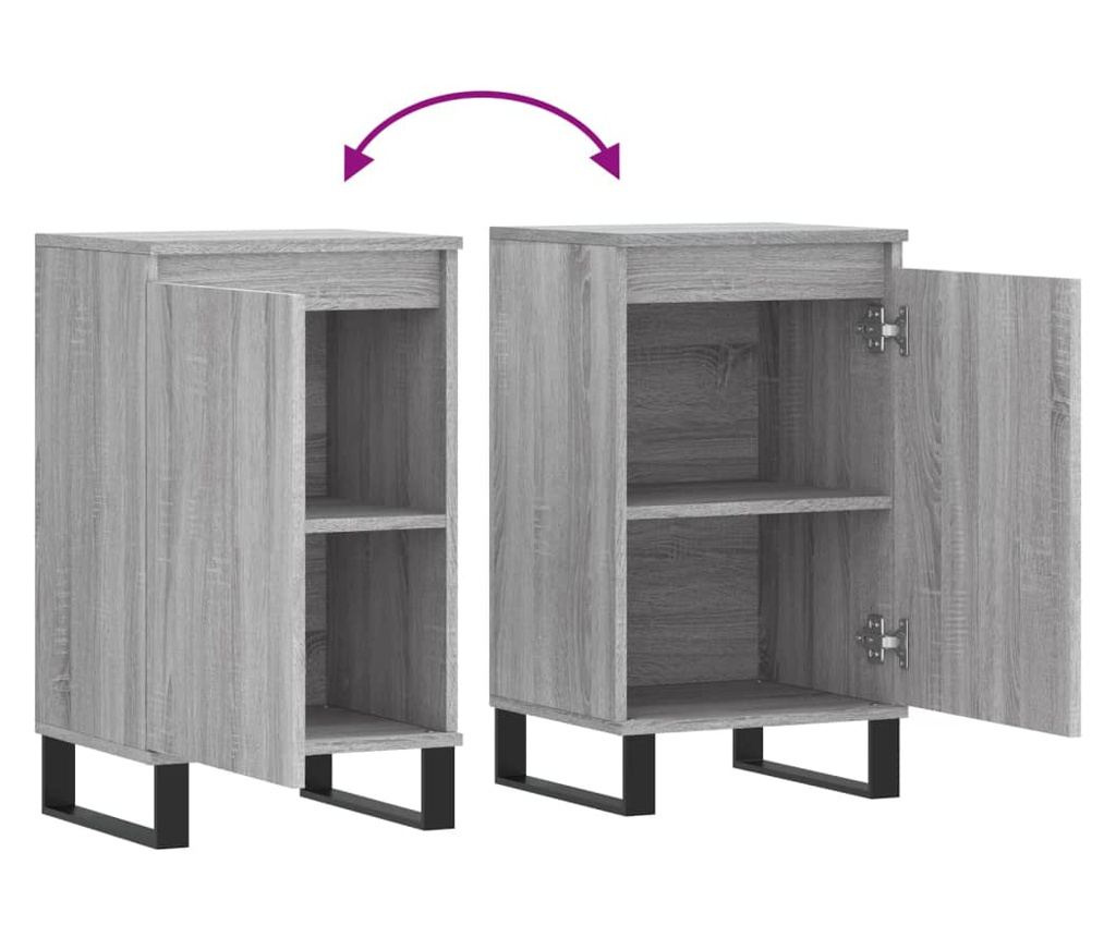 Ormarić, 2 kom, sonoma siva, 40x35x70 cm, konstruirano drvo - 10