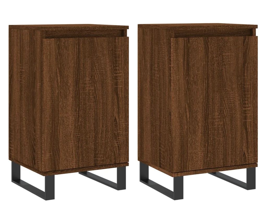 Komoda, 2 kom, smeđi hrast, 40x35x70 cm, konstruirano drvo - 2