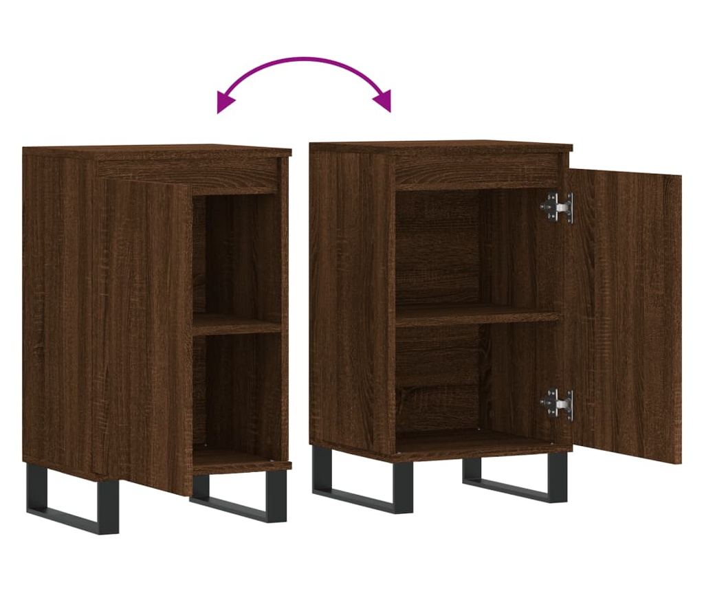 Komoda, 2 kom, smeđi hrast, 40x35x70 cm, konstruirano drvo - 10