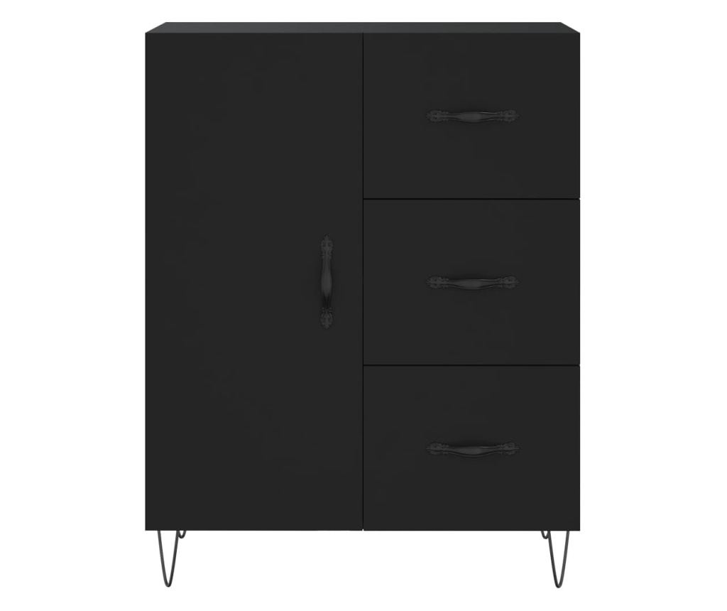 Visoki ormar, crni, 69,5x34x180 cm, kompozitno drvo - 8