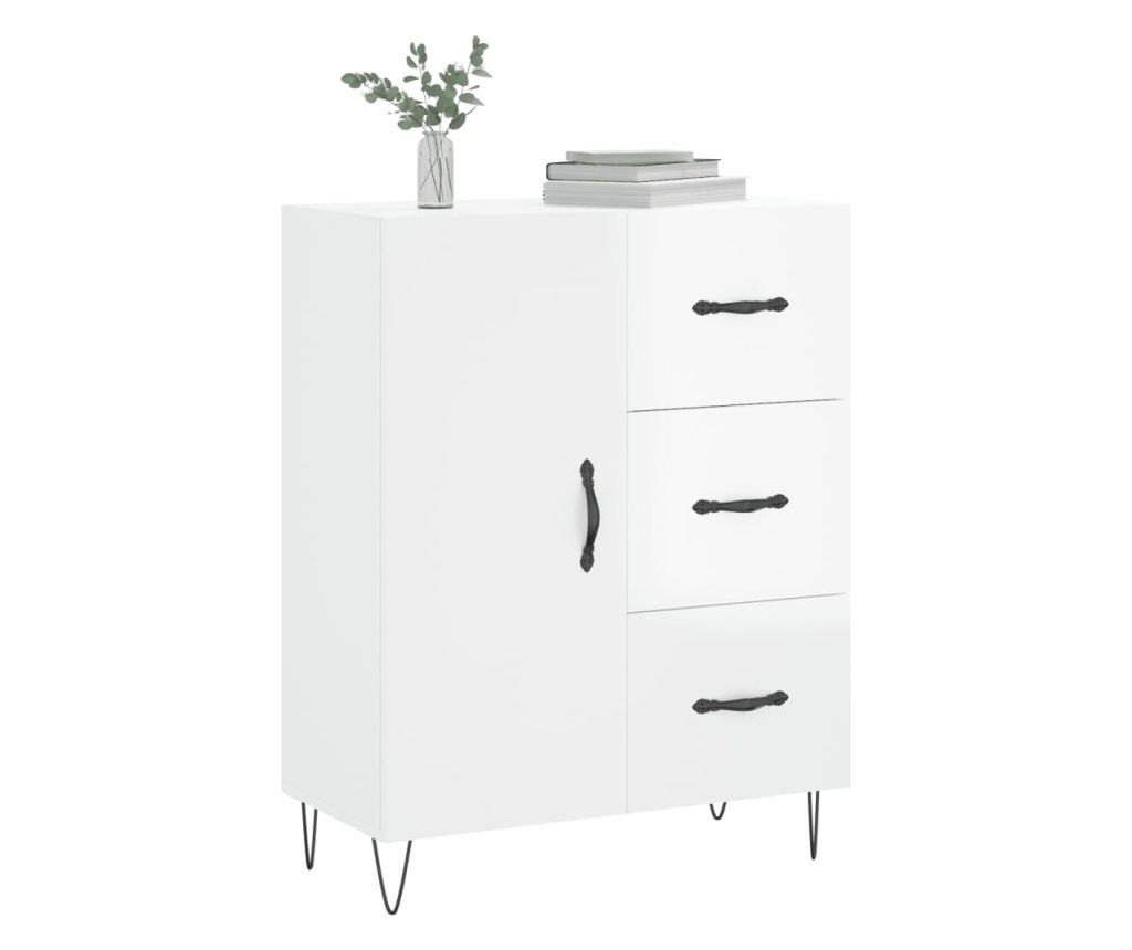 Kredenca, bijela visokog sjaja, 69,5x34x90 cm, kompozitno drvo - 3