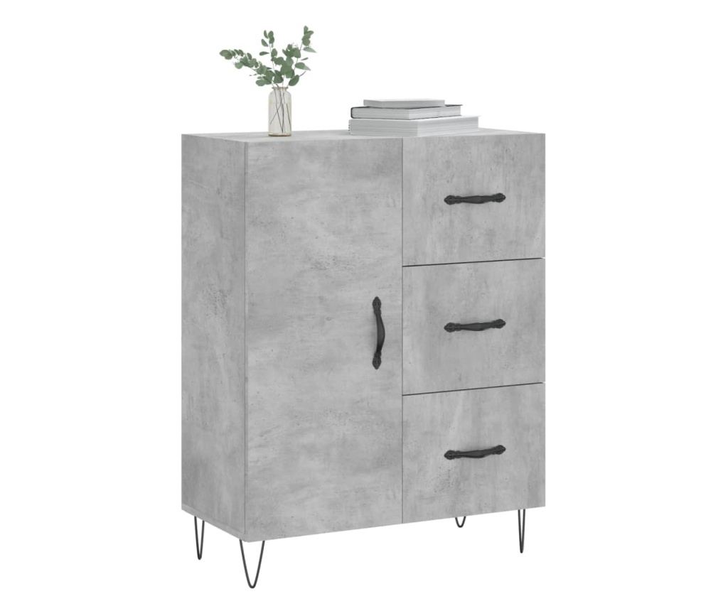 Ormarić, betonsko siva, 69,5x34x90 cm, konstruirano drvo - 3