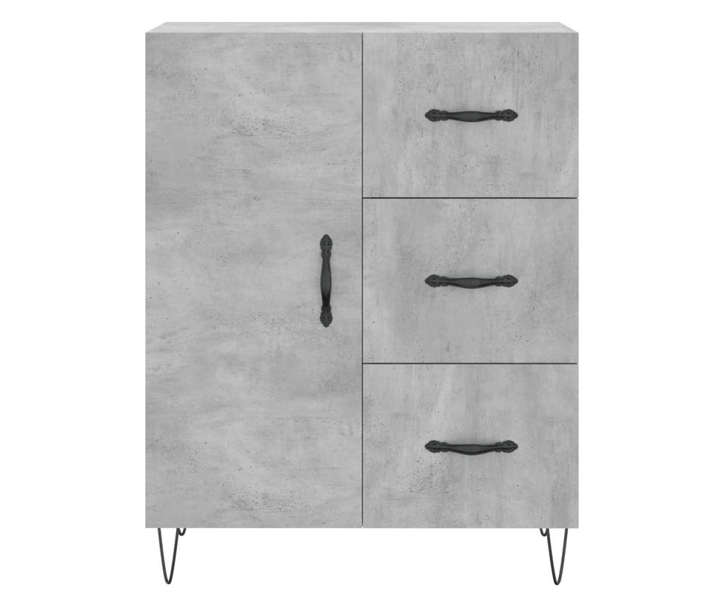 Ormarić, betonsko siva, 69,5x34x90 cm, konstruirano drvo - 5