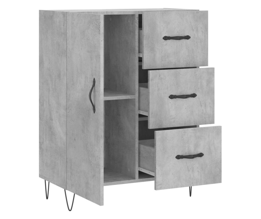 Ormarić, betonsko siva, 69,5x34x90 cm, konstruirano drvo - 6