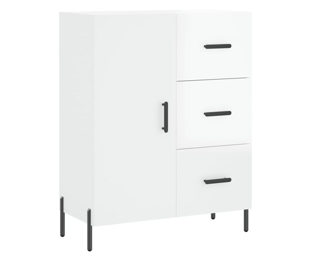 Komoda, sjajno bijela, 69,5x34x90 cm, kompozitno drvo - 2