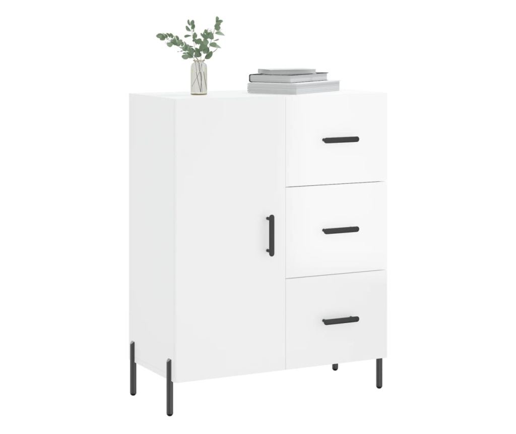 Komoda, sjajno bijela, 69,5x34x90 cm, kompozitno drvo - 3