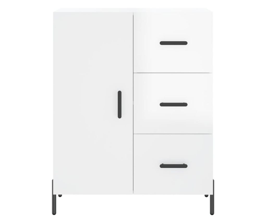 Komoda, sjajno bijela, 69,5x34x90 cm, kompozitno drvo - 5