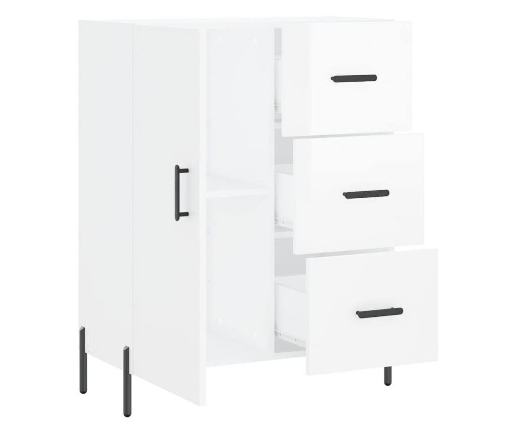 Komoda, sjajno bijela, 69,5x34x90 cm, kompozitno drvo - 6