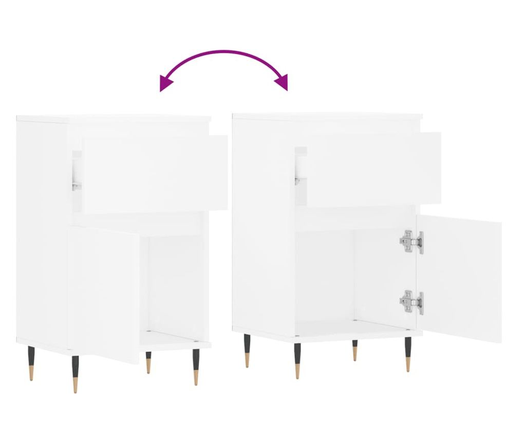 Ormarić za posluživanje, bijeli, 40x35x70 cm, konstruirano drvo - 9