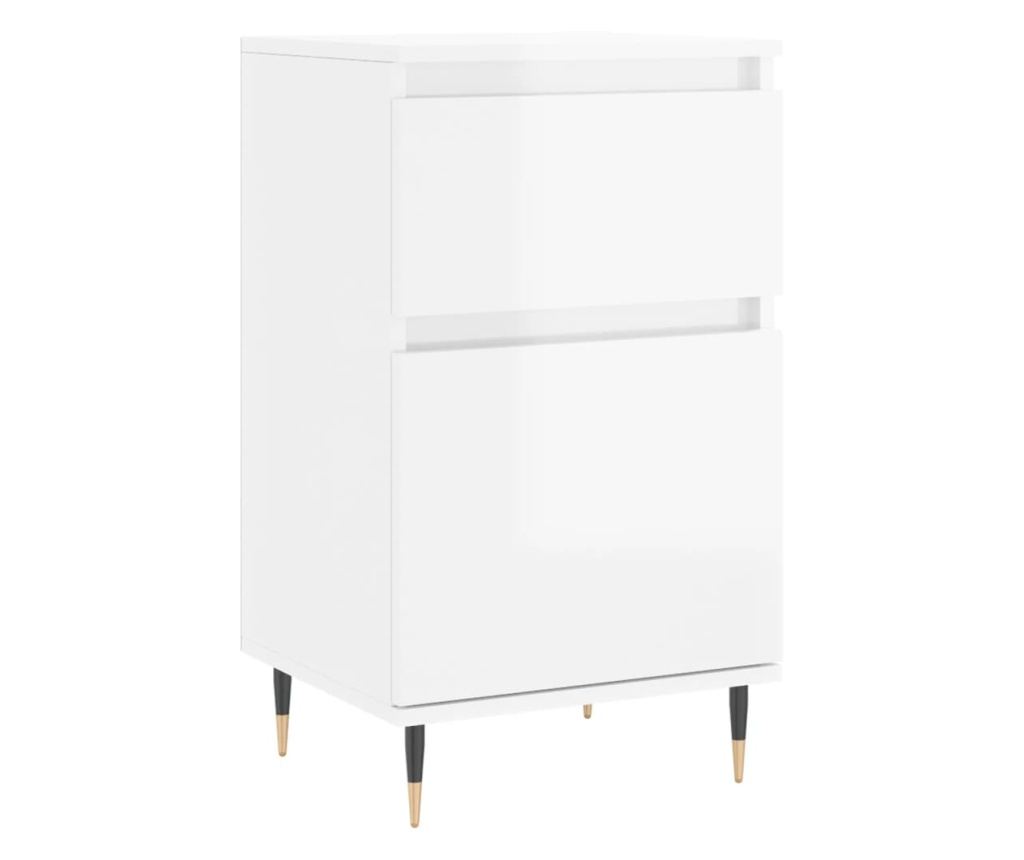 Konzola, bijela visokog sjaja, 40x35x70 cm, obrađeno drvo - 2