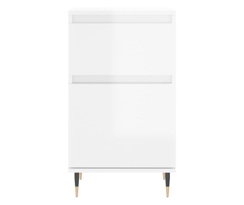 Konzola, bijela visokog sjaja, 40x35x70 cm, obrađeno drvo - 5