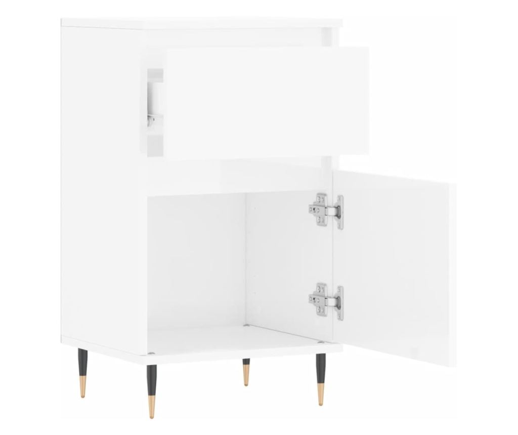 Konzola, bijela visokog sjaja, 40x35x70 cm, obrađeno drvo - 6