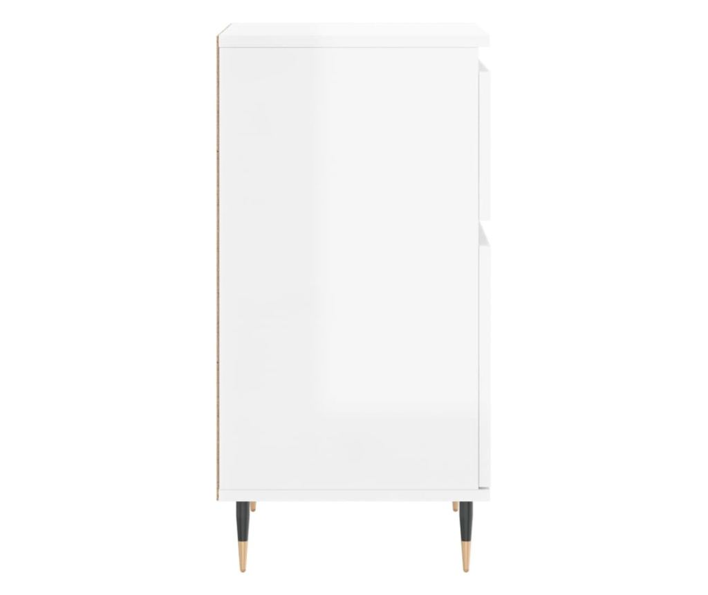 Konzola, bijela visokog sjaja, 40x35x70 cm, obrađeno drvo - 7