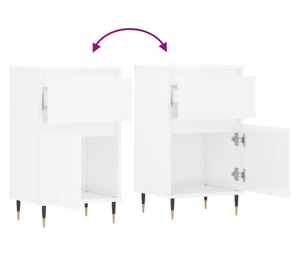 Konzola, bijela visokog sjaja, 40x35x70 cm, obrađeno drvo - 9