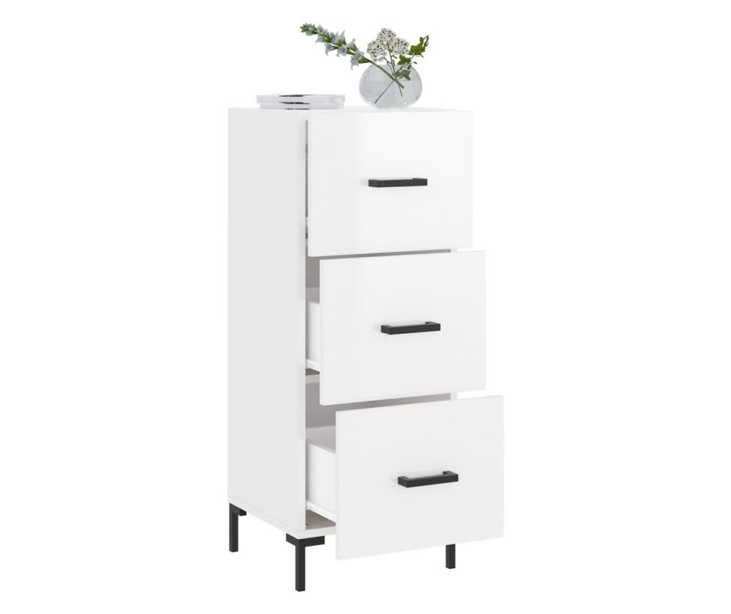 Ormarić, visoki sjaj bijeli, 34,5x34x90 cm, kompozitno drvo - 4