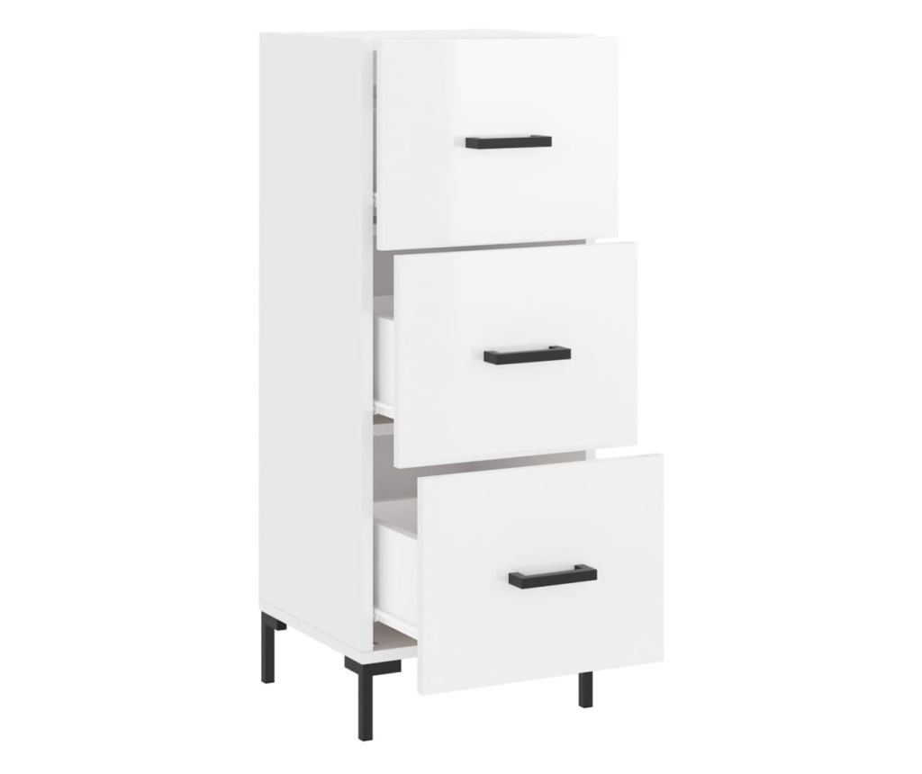 Ormarić, visoki sjaj bijeli, 34,5x34x90 cm, kompozitno drvo - 5