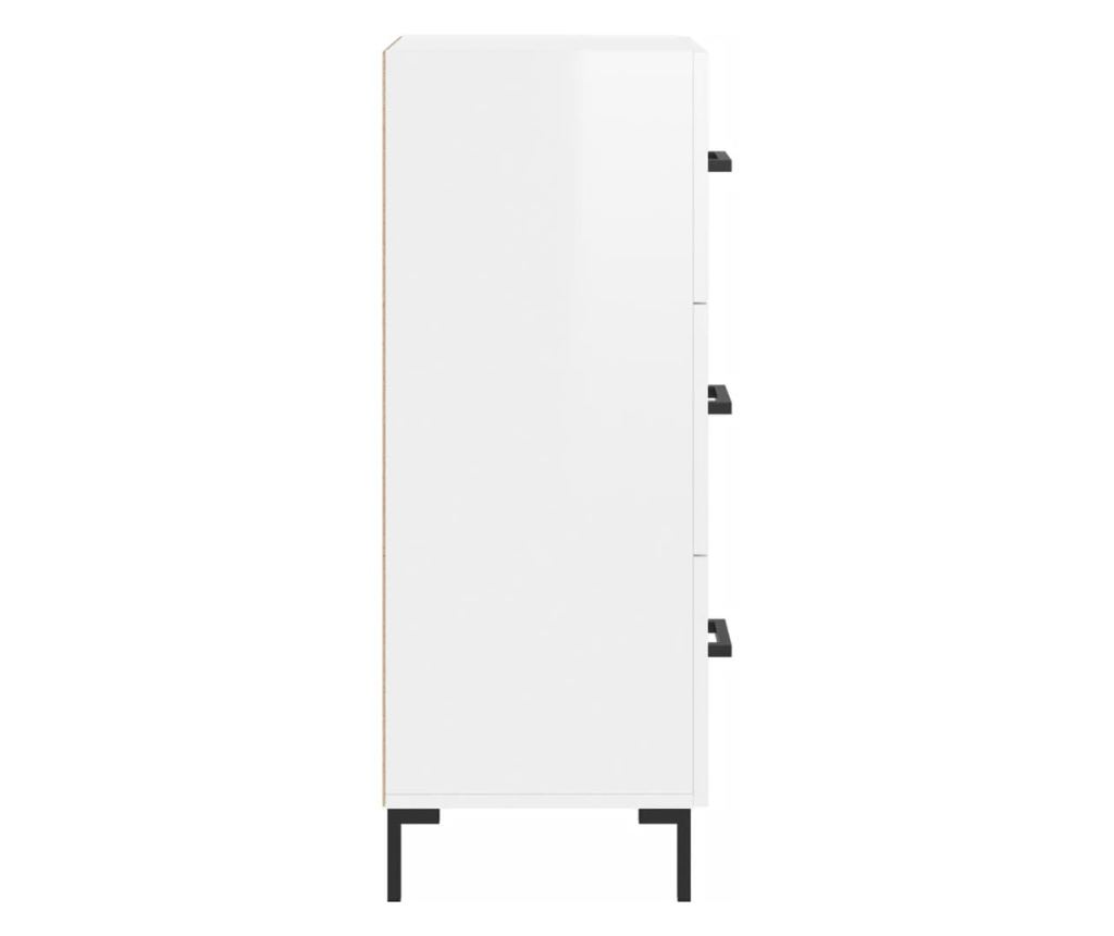 Ormarić, visoki sjaj bijeli, 34,5x34x90 cm, kompozitno drvo - 7