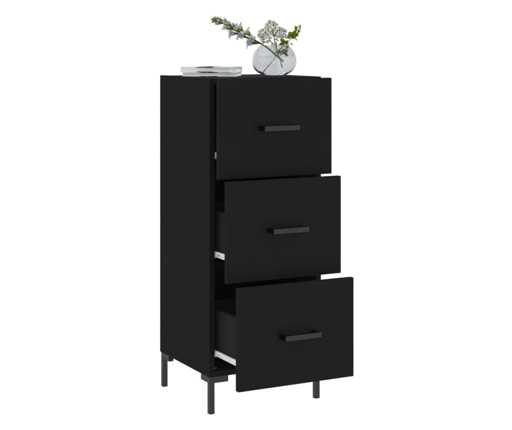 "Komoda, crna, 34,5x34x90 cm, kompozitno drvo" - 4