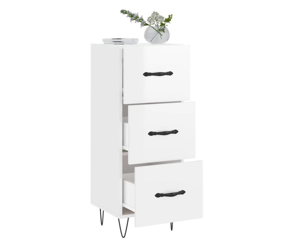 Ormarić za posuđe, visoki sjaj bijeli, 34,5x34x90 cm, kompozitno drvo - 4