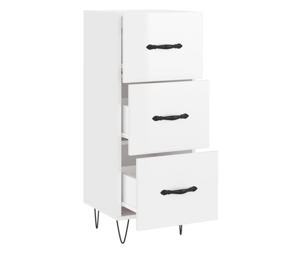 Ormarić za posuđe, visoki sjaj bijeli, 34,5x34x90 cm, kompozitno drvo - 5