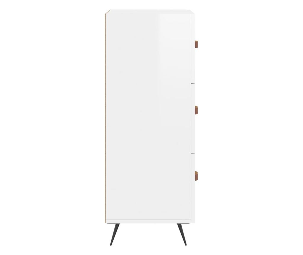 Komoda, visoki sjaj bijela, 34,5x34x90 cm, kompozitno drvo - 7