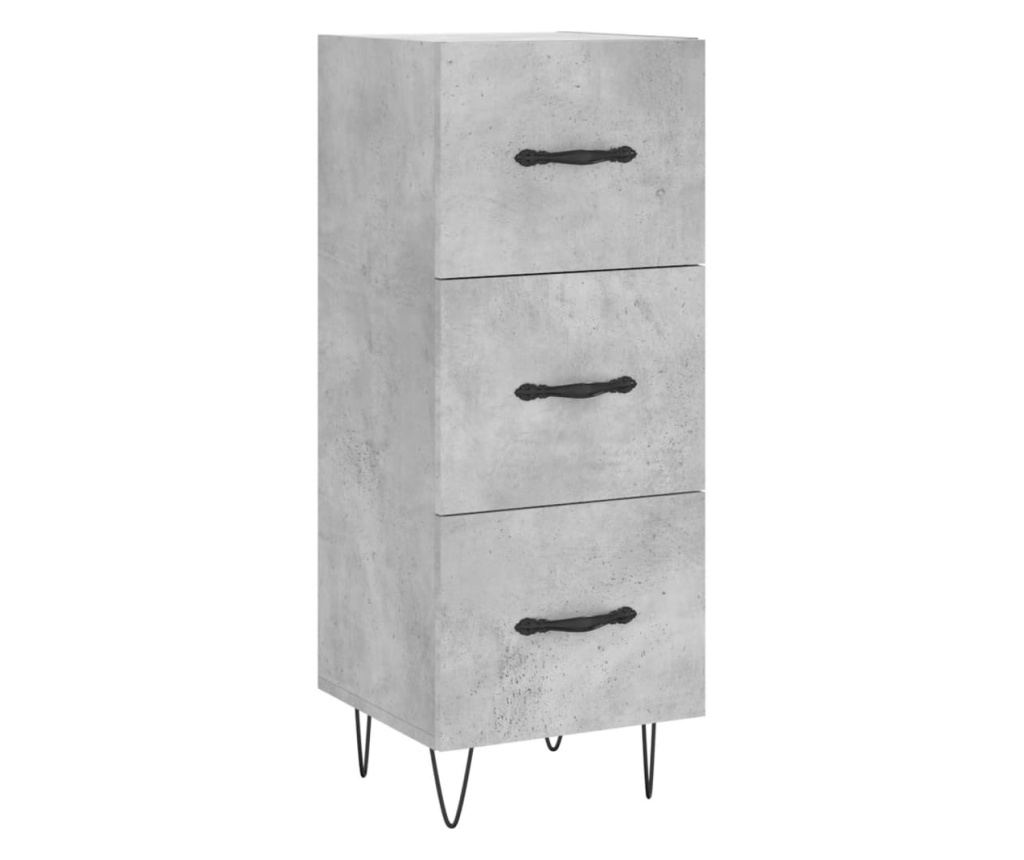 Ormarić, siva boja betona, 34,5x34x90 cm, konstruirano drvo - 2