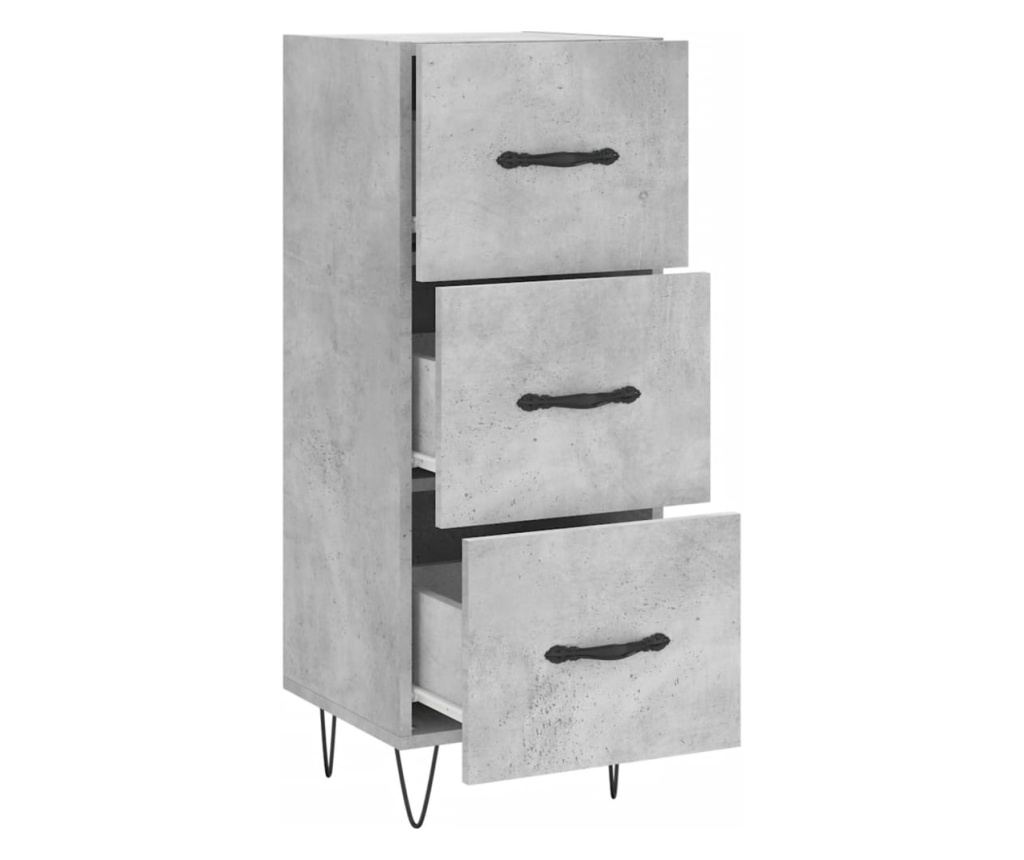 Ormarić, siva boja betona, 34,5x34x90 cm, konstruirano drvo - 5