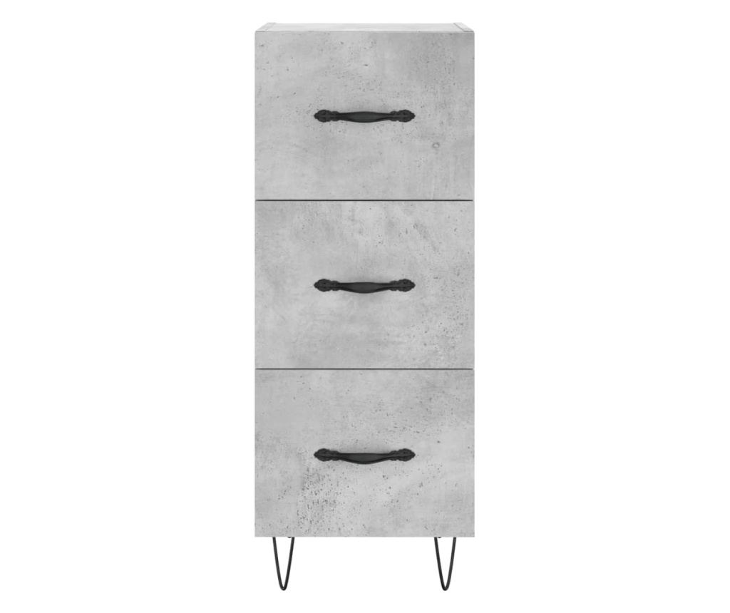 Ormarić, siva boja betona, 34,5x34x90 cm, konstruirano drvo - 6