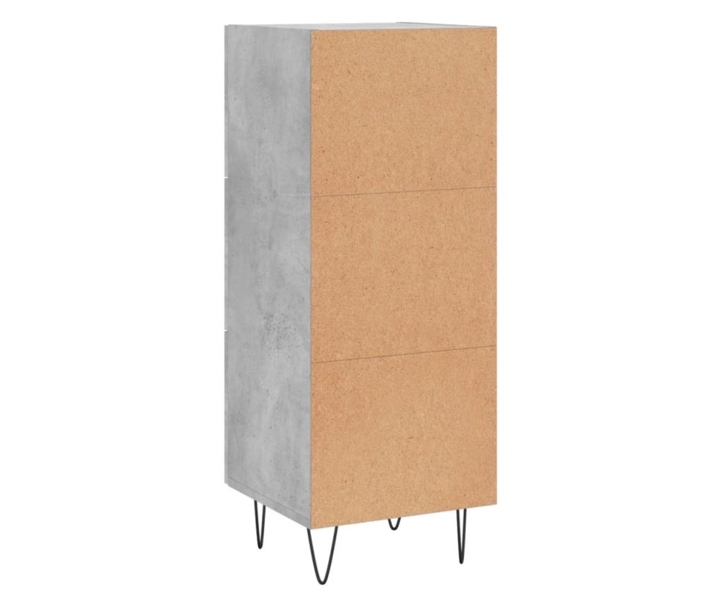 Ormarić, siva boja betona, 34,5x34x90 cm, konstruirano drvo - 8