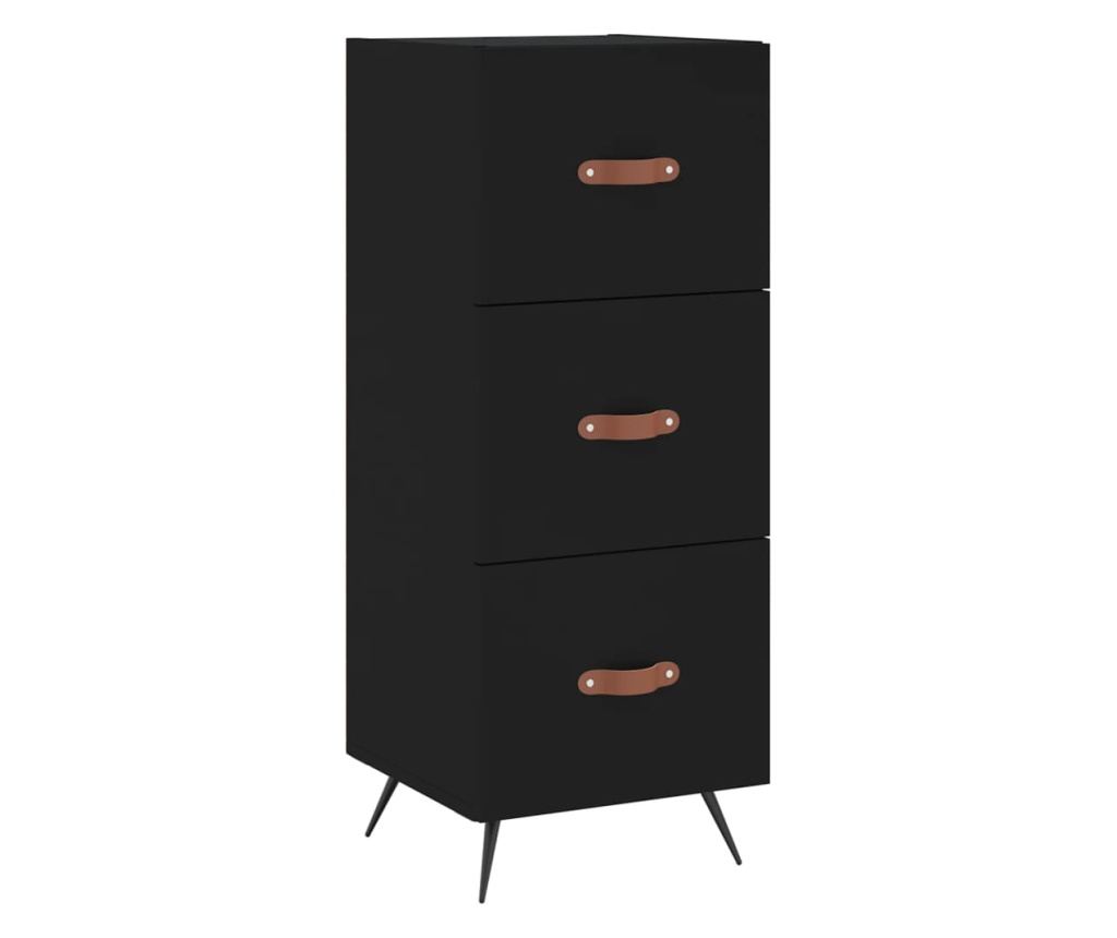 Konzola, crna, 34,5x34x90 cm, kompozitno drvo - 2