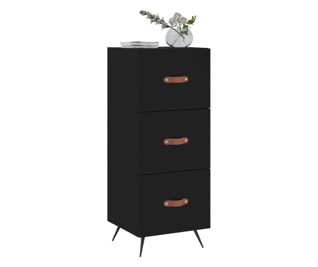 Konzola, crna, 34,5x34x90 cm, kompozitno drvo - 3