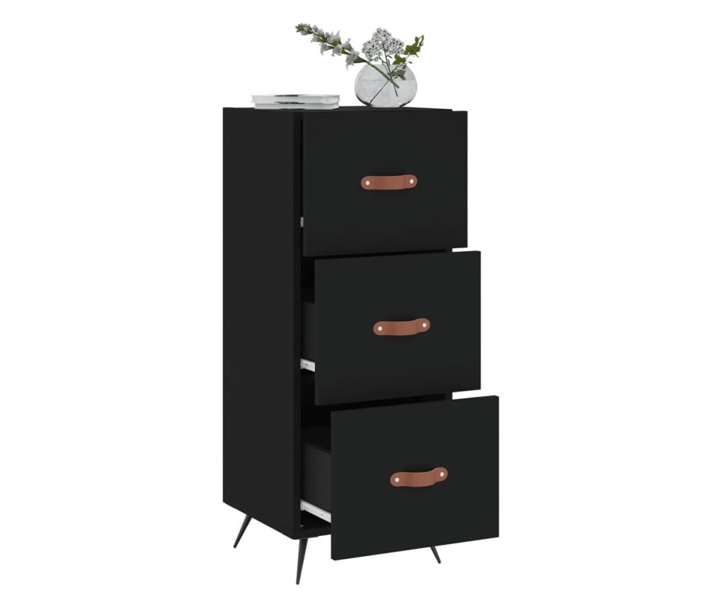 Konzola, crna, 34,5x34x90 cm, kompozitno drvo - 4