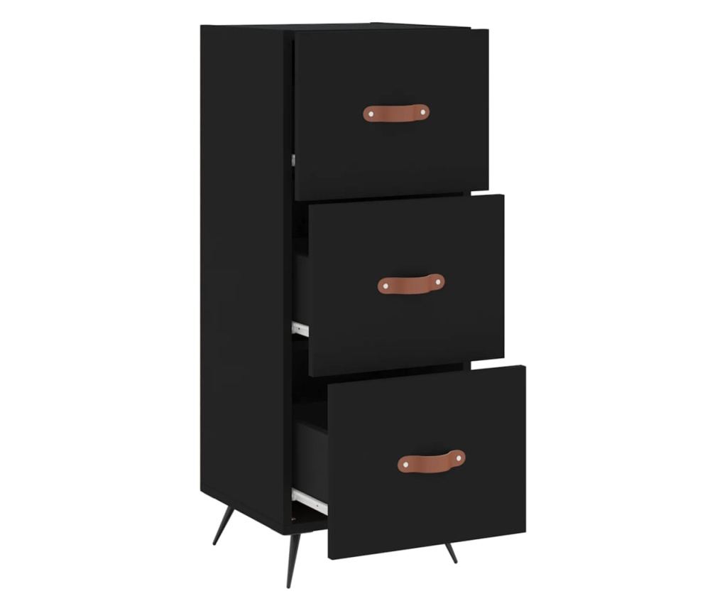 Konzola, crna, 34,5x34x90 cm, kompozitno drvo - 5