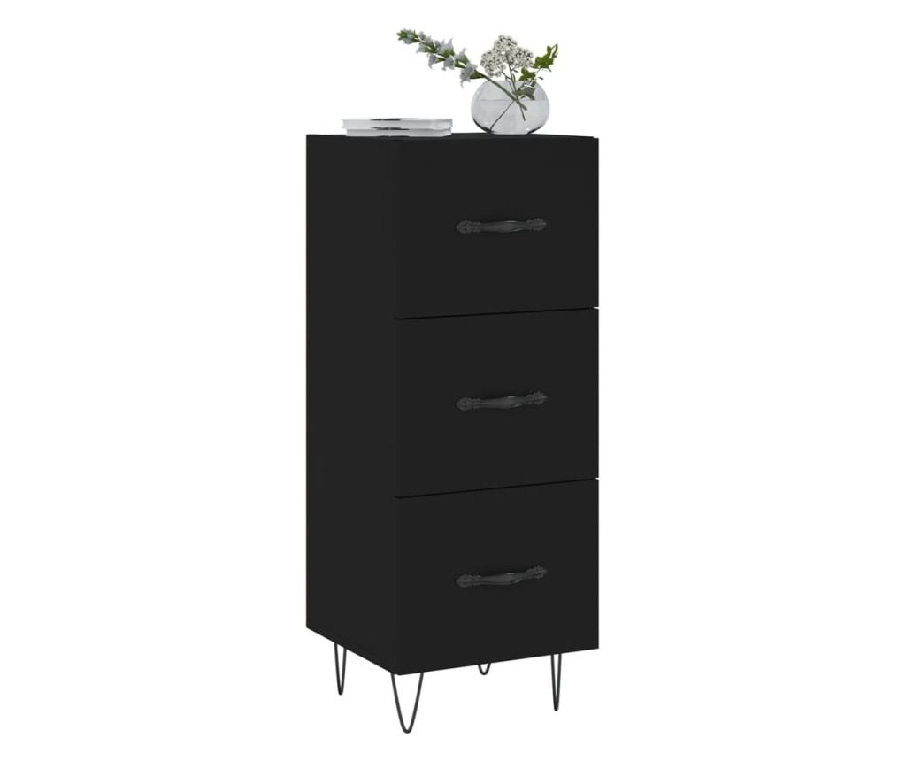 Konzola, crna, 34,5x34x90 cm, kompozitno drvo - 3