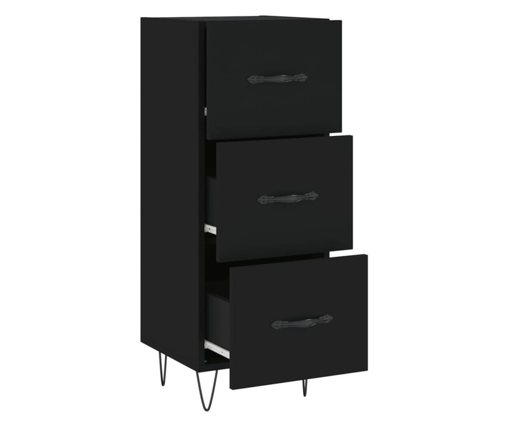 Konzola, crna, 34,5x34x90 cm, kompozitno drvo - 5