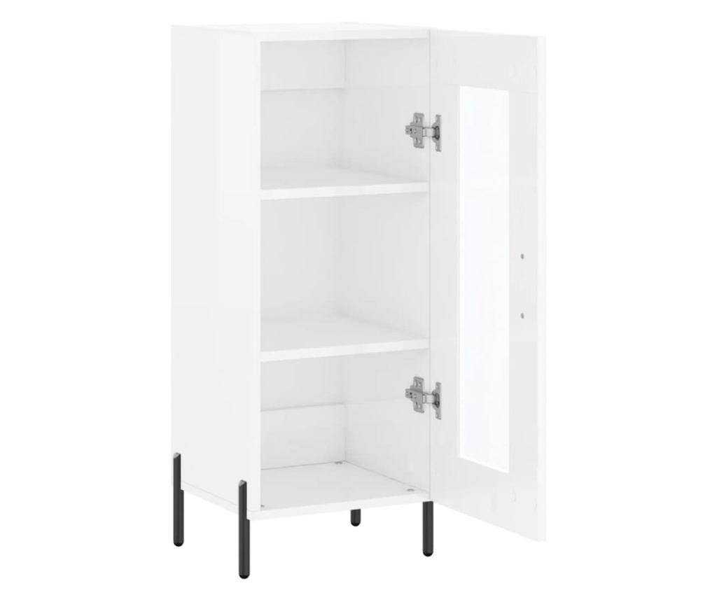 Bijela komoda visokog sjaja, 34,5x34x90 cm, kompozitno drvo - 6