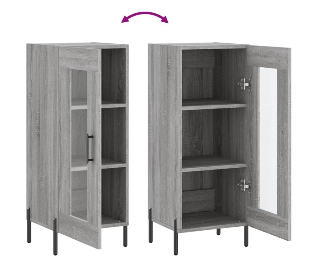 Komoda, siva sonoma, 34,5x34x90 cm, kompozitno drvo - 9