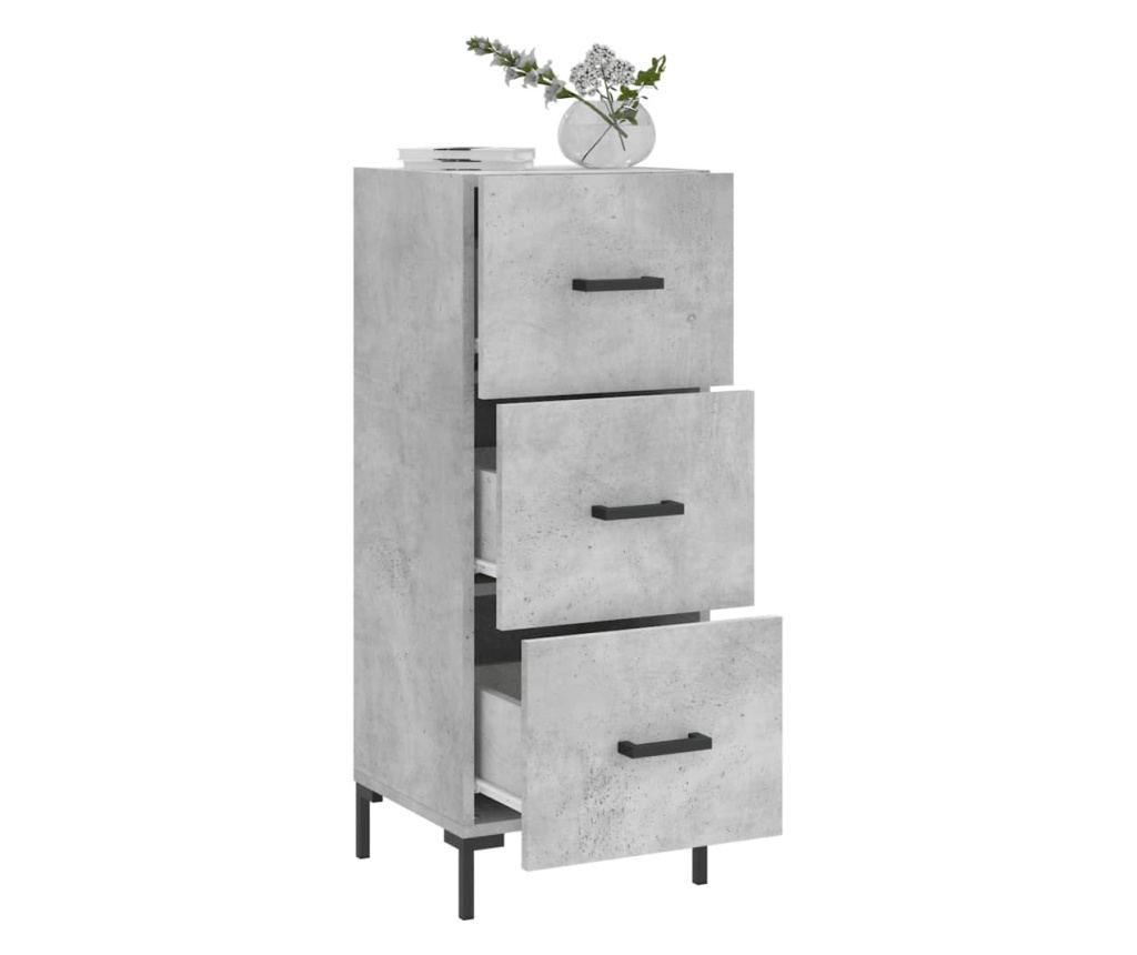 Ormarić, betonsko siva, 34,5x34x90 cm, konstruirano drvo - 4