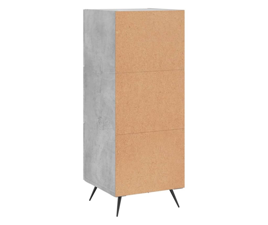Komoda, betonsko siva, 34,5x34x90 cm, konstruirano drvo - 8