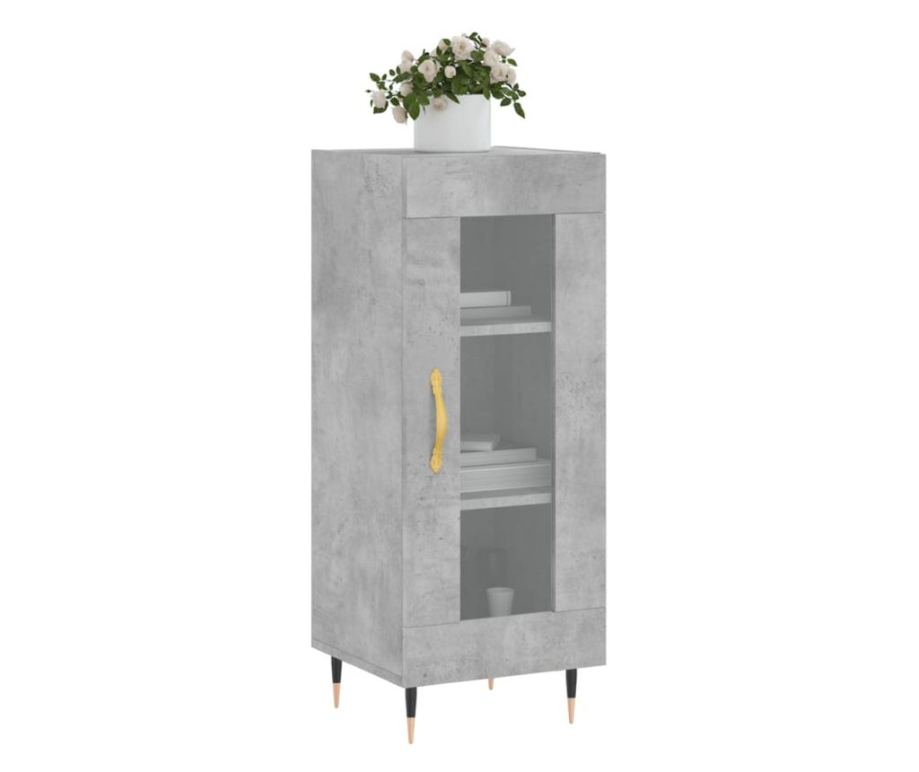 Ormarić, betonsko siva, 34,5x34x90 cm, kompozitno drvo - 3